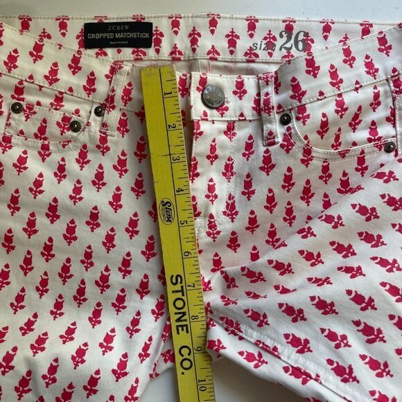 J.Crew Matchstick Cropped Jeans Thistle Print NWOT, Size 26 - Picture 7 of 13